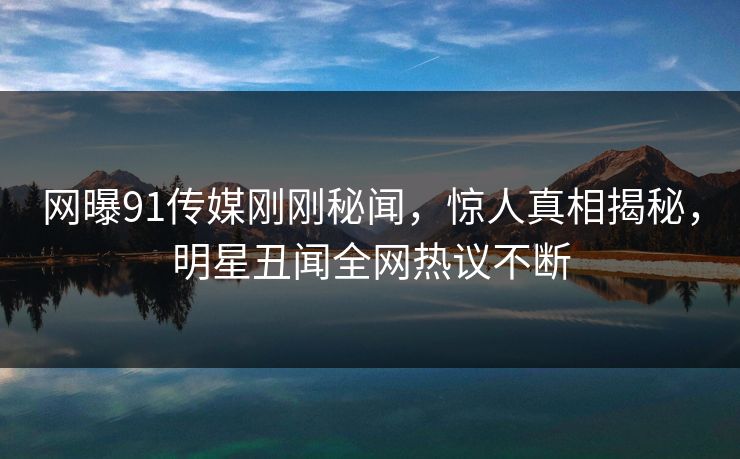 网曝91传媒刚刚秘闻，惊人真相揭秘，明星丑闻全网热议不断