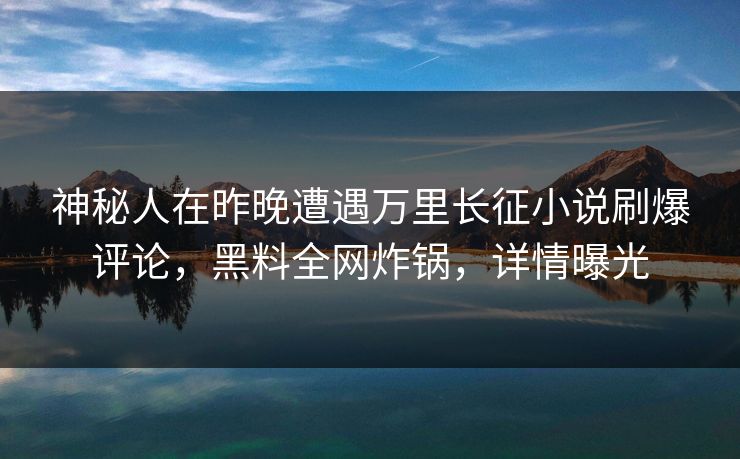 神秘人在昨晚遭遇万里长征小说刷爆评论，黑料全网炸锅，详情曝光  第1张