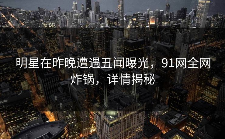 明星在昨晚遭遇丑闻曝光，91网全网炸锅，详情揭秘  第1张
