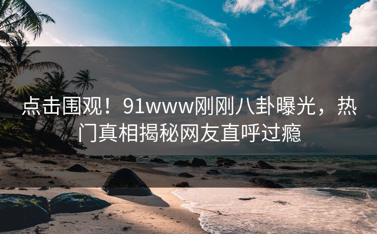 点击围观！91www刚刚八卦曝光，热门真相揭秘网友直呼过瘾