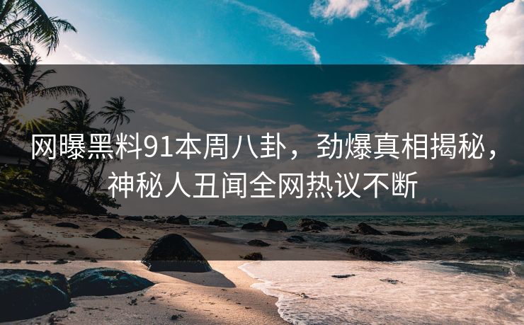 网曝黑料91本周八卦，劲爆真相揭秘，神秘人丑闻全网热议不断