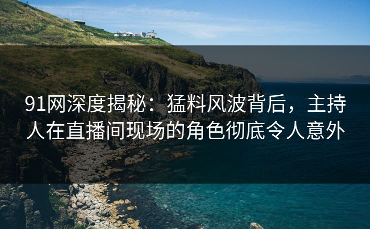 91网深度揭秘：猛料风波背后，主持人在直播间现场的角色彻底令人意外  第1张