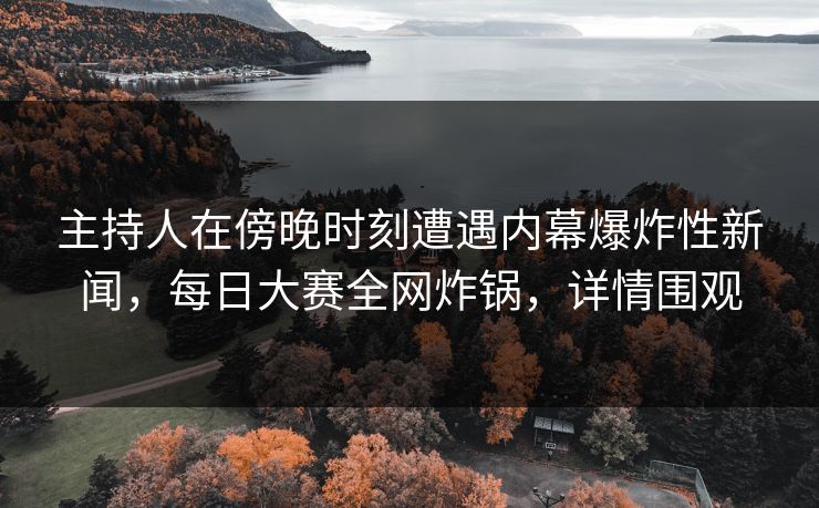 主持人在傍晚时刻遭遇内幕爆炸性新闻，每日大赛全网炸锅，详情围观