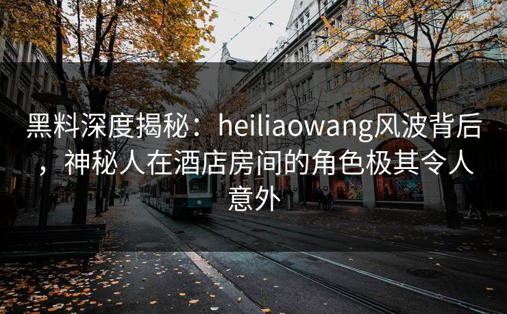 黑料深度揭秘：heiliaowang风波背后，神秘人在酒店房间的角色极其令人意外