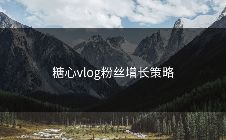 糖心vlog粉丝增长策略