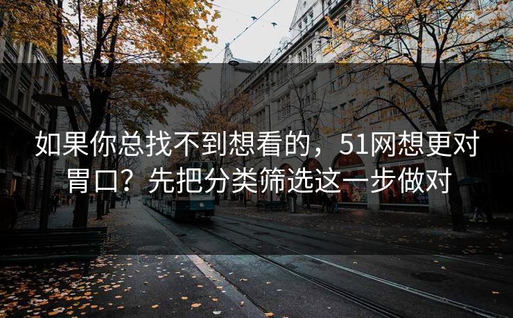 如果你总找不到想看的，51网想更对胃口？先把分类筛选这一步做对